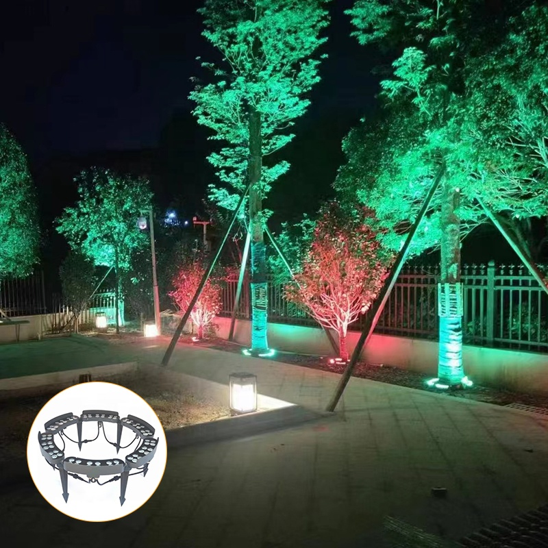 6W12W18W ضوء هوج تري LED ملون RGB IP65 ضوء بقعة ملون مقاوم للماء للحدائق وتنسيق المناظر الطبيعية حول الأشجار