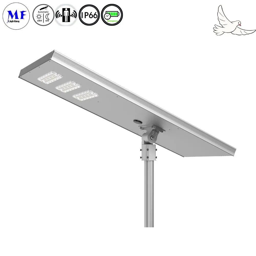 مهنة نظام التحكم الذكي في الشبكات النموذجية لإنترنت الأشياء 200lm/W 60W 100W في الهواء الطلق IP66 مصباح LED حديقة شمسي مصباح شارع شمسي متكامل مع مستشعر
