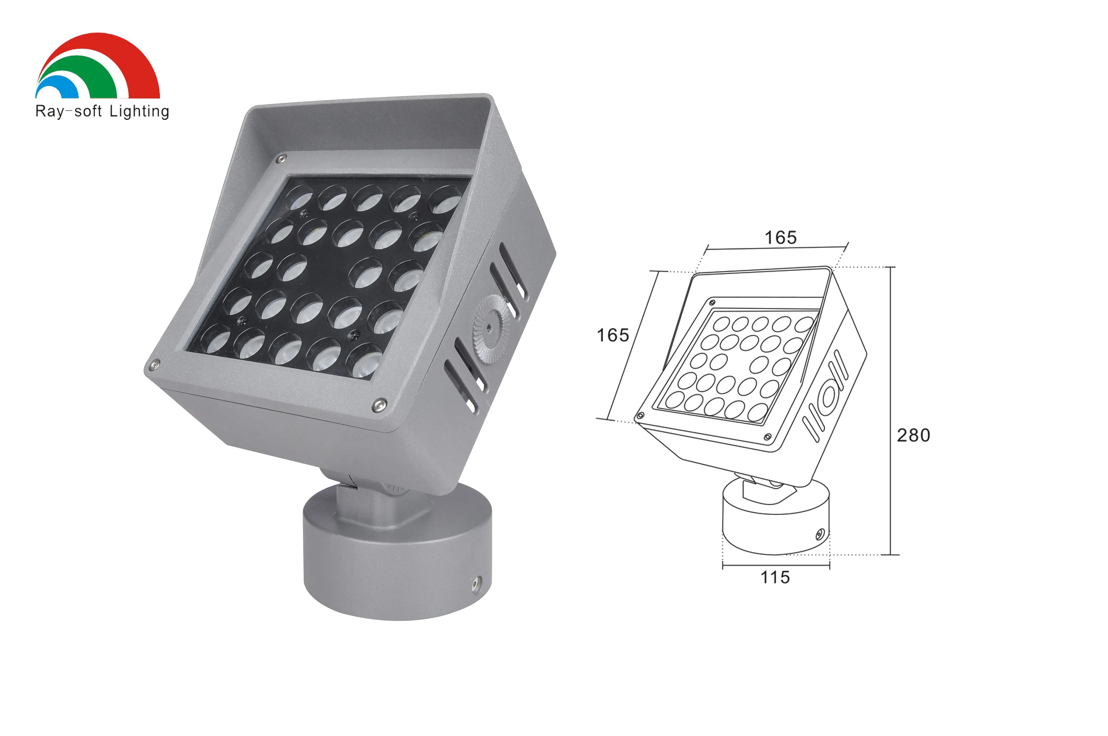 24W/36W/48W ضوء فلاش مضاد للتوهج بتقنية LED IP65 ضوء فلاش خارجي مربع مقاوم للماء مثبت على القاعدة