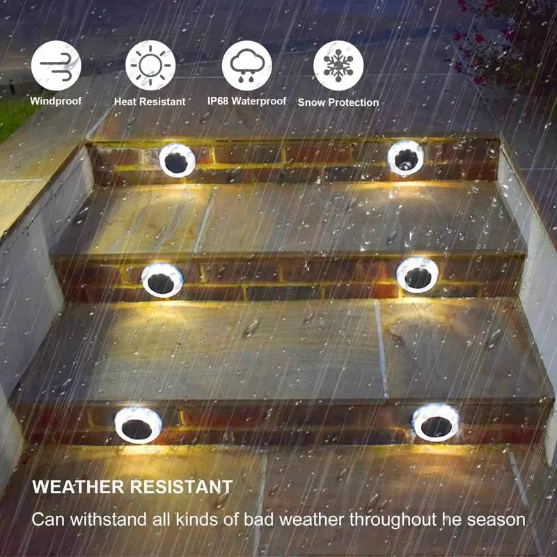 مصابيح حديقة LED الشمسية بتصميم يوفو الخارجية لتزيين المناظر الطبيعية وإضاءة الأرض لسلامة الليل