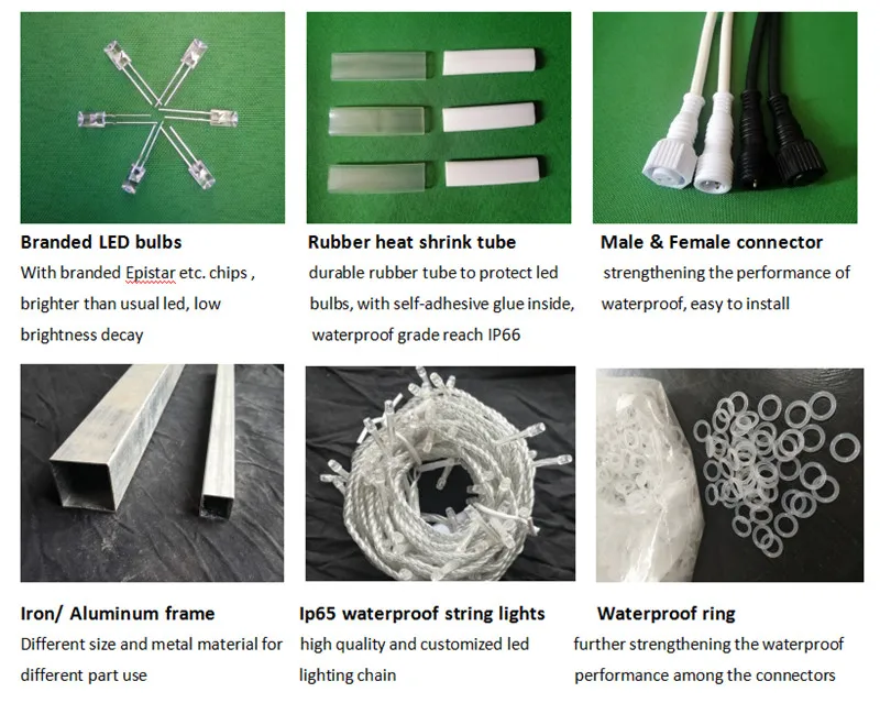 3D زينة عيد الميلاد في الشارع حديقة المنزل أضواء مثبتة على الأعمدة إضاءة LED زخرفة