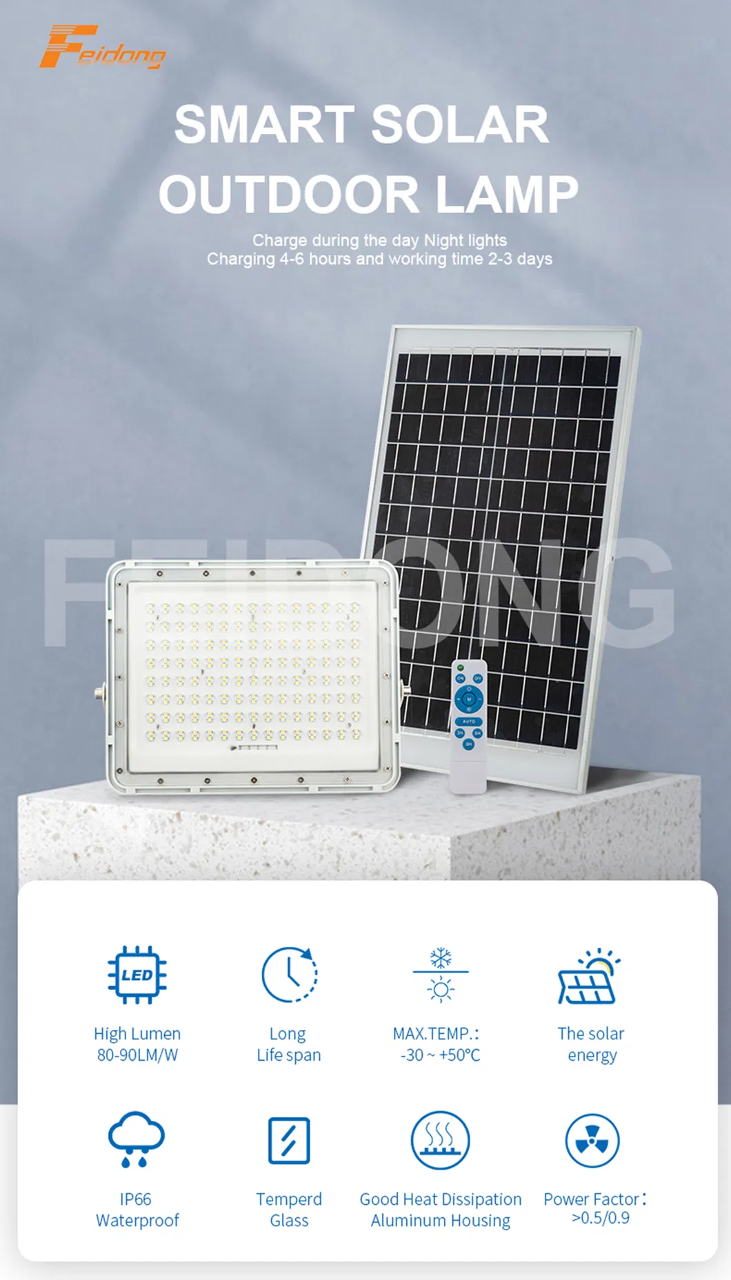 مصباح LED شمسي من الألمنيوم مقاوم للماء للأمان في الهواء الطلق مع مستشعر حركة للحديقة مصباح شمسي ذكي