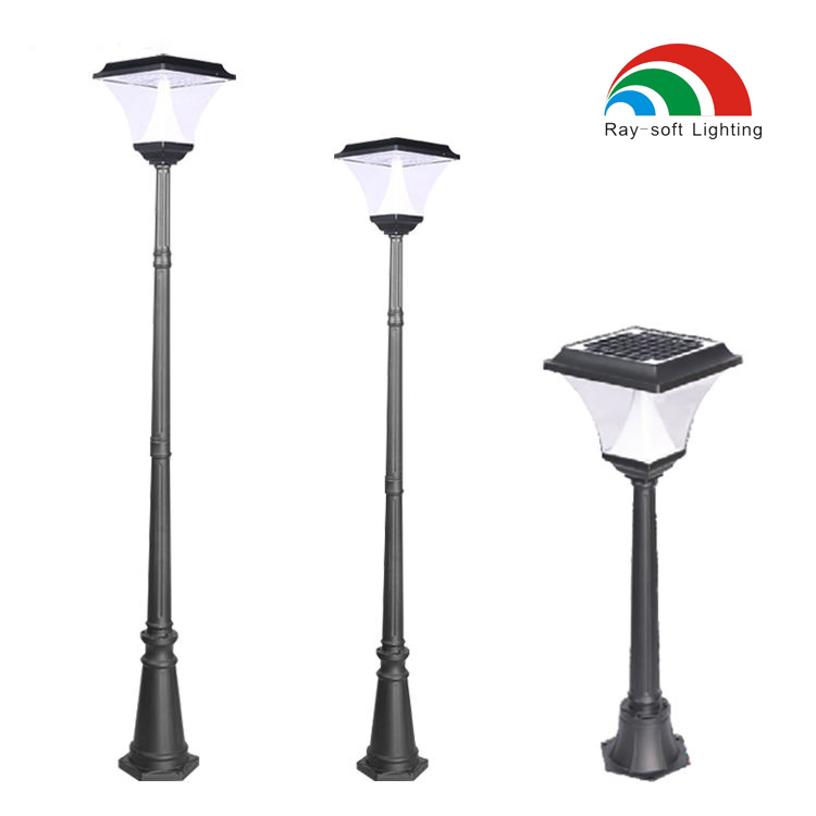 ضوء عمود حديقة LED شمسي مقاوم للماء فاخر للمساحات الخارجية