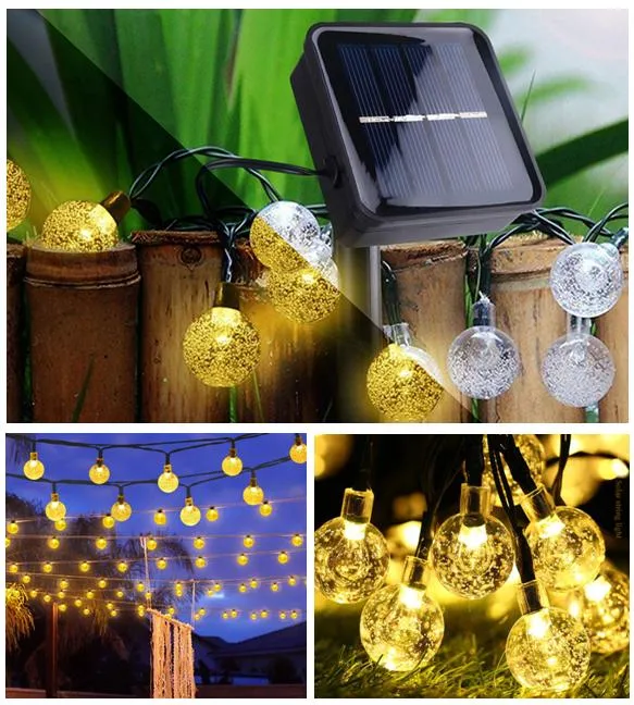 أضواء شجرة عيد الميلاد الذكية الشمسية LED المزخرفة لحديقة الشرفة والأعمدة