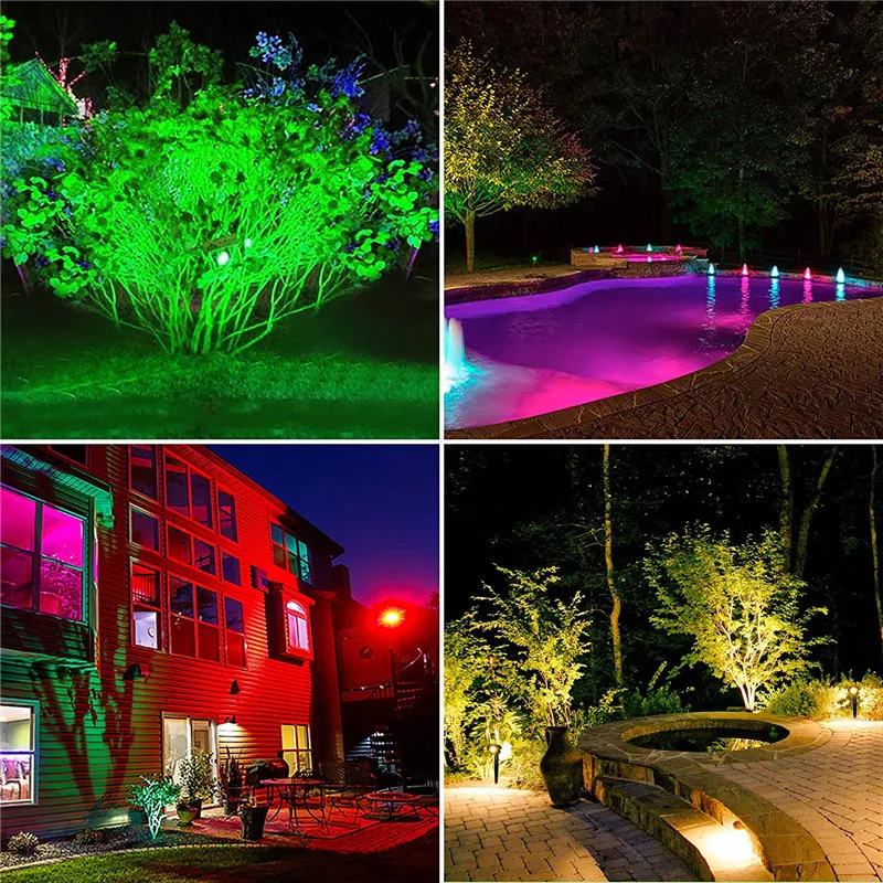 تطبيق أضواء حائط شمسية خارجية LED RGB