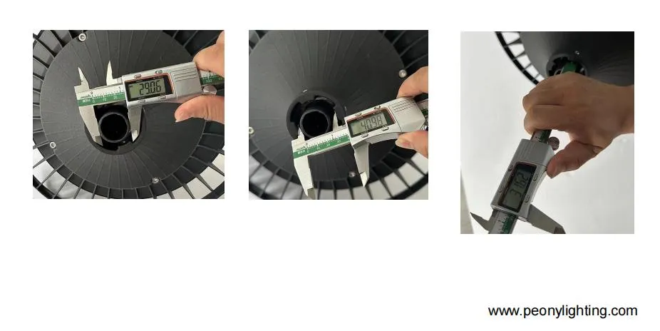 أضواء حديقة خارجية عالية السطوع مصنوعة من الألمنيوم مع عمود مثبت للتعليق 110lm/W 60W 100W