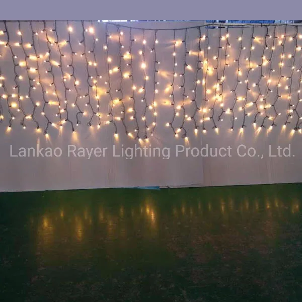 أضواء ستائر LED خضراء معتمدة تجارياً لعيد الميلاد لأغراض الحدائق