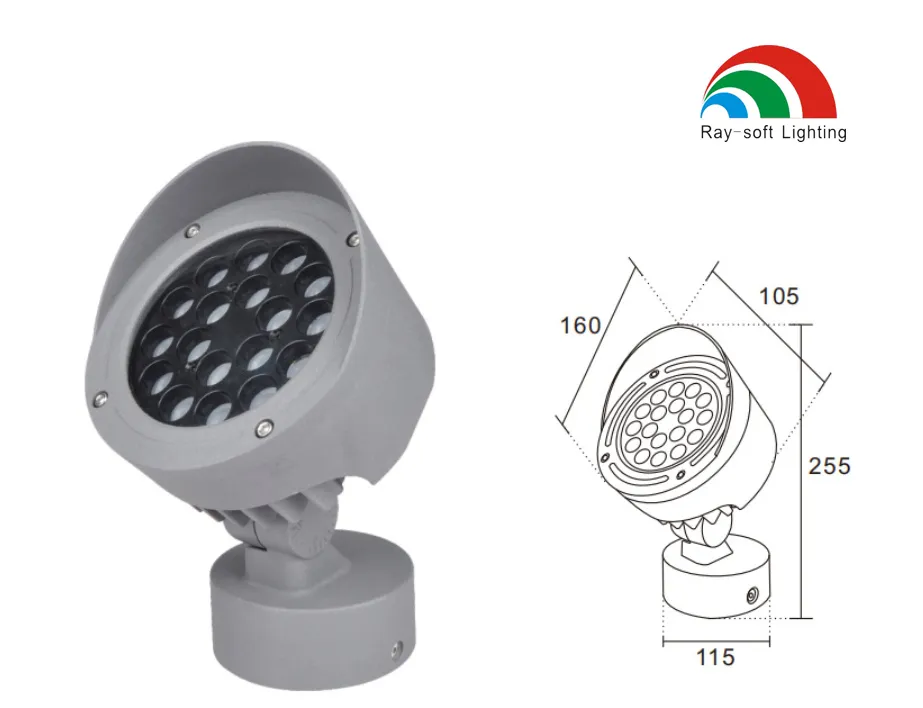 36W مصباح LED مضاد للتوهج IP65 كشاف دائري مثبت على قاعدة خارجية لإضاءة الجدران المعمارية