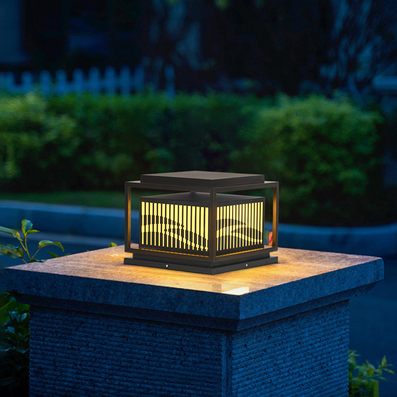 مصباح عمود شمسي خارجي للبيع الساخن مقاوم للماء لحديقة البوابة عمود الباب IP65 تقييم مصباح LED زينة عمود الحديقة