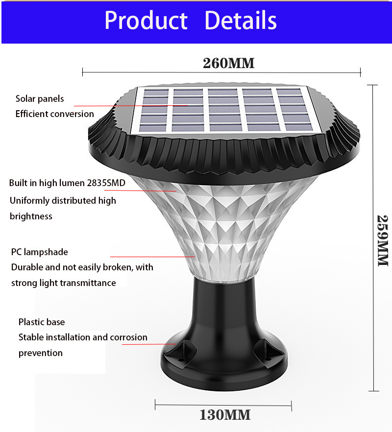 أحدث مصباح سبايك أرضي عالي الجودة بإضاءة دافئة بيضاء يعمل تلقائيًا بتقنية LED للطاقة الشمسية للإضاءة الخارجية لمسارات الحدائق والساحات