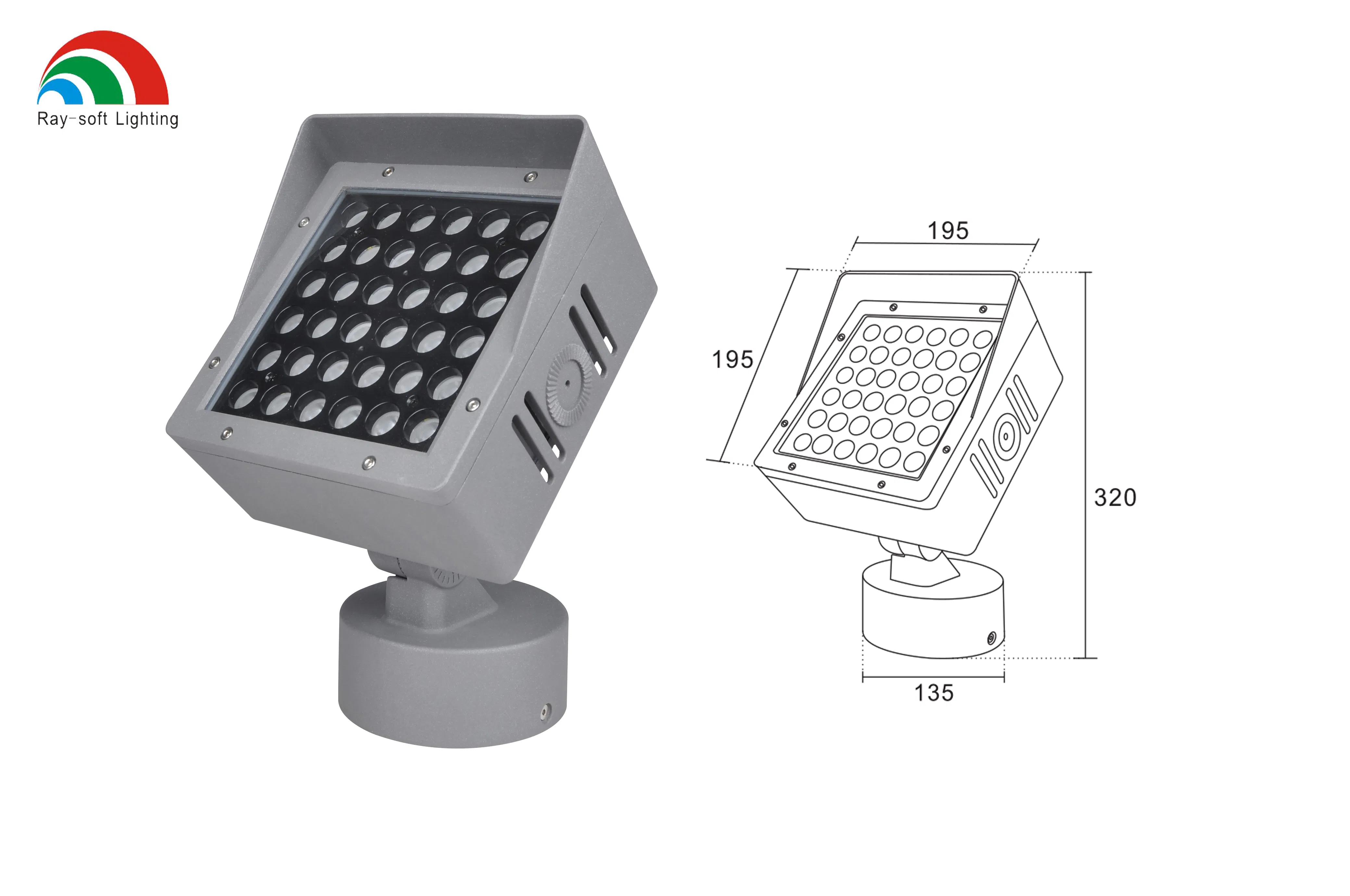 24W/36W/48W إضاءة LED مضادة للتوهج IP65 إضاءة خارجية مربعة مقاومة للماء مثبتة على القاعدة