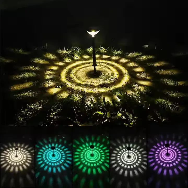 نمط جديد RGB IP65 ضوء حديقة خارجي LED شمسي مقاوم للماء للإضاءة المناظر الطبيعية والأرض