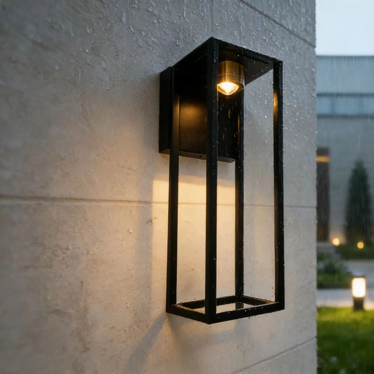 إطار هندسي بسيط مصباح جدار خارجي حديث بسيط مقاوم للماء LED