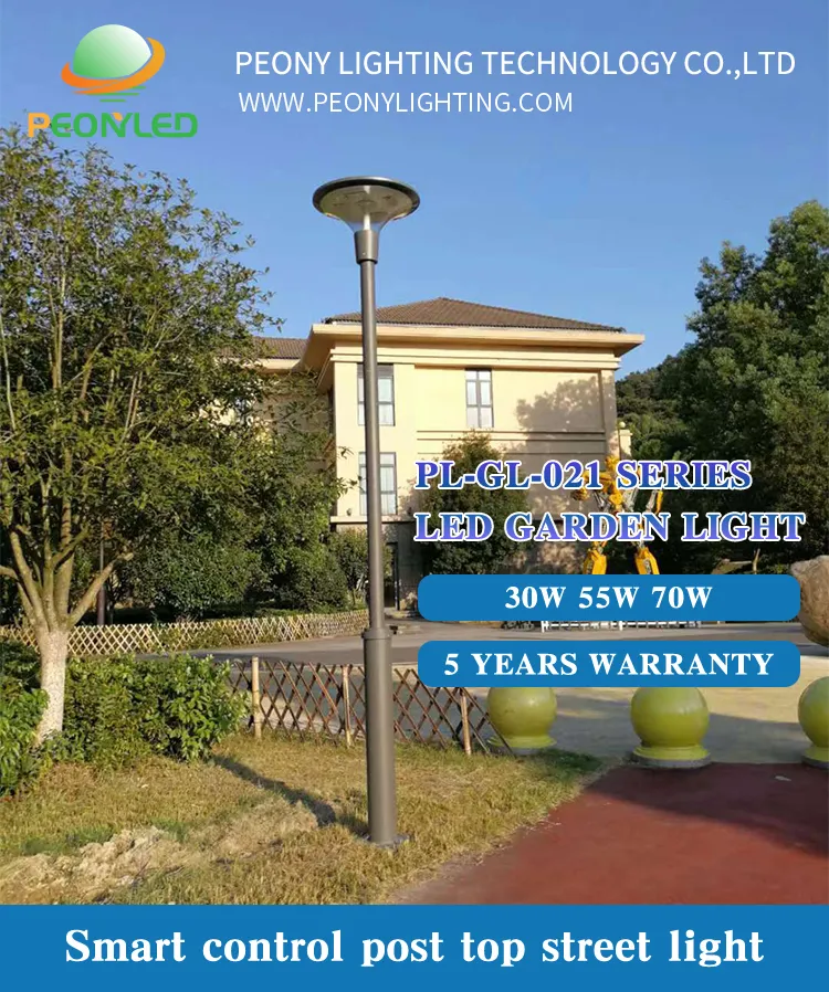 مصباح خارجي LED من الألمنيوم المصبوب P65 مقاوم للماء 30W 40W 60W 90W إضاءة حديقة مثبت على عمود للفناء