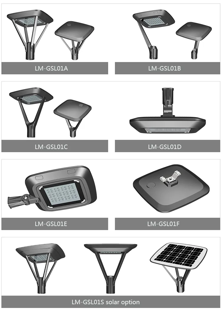 مصباح عمود حديقة حديث بتقنية LED لمواقف السيارات التجارية