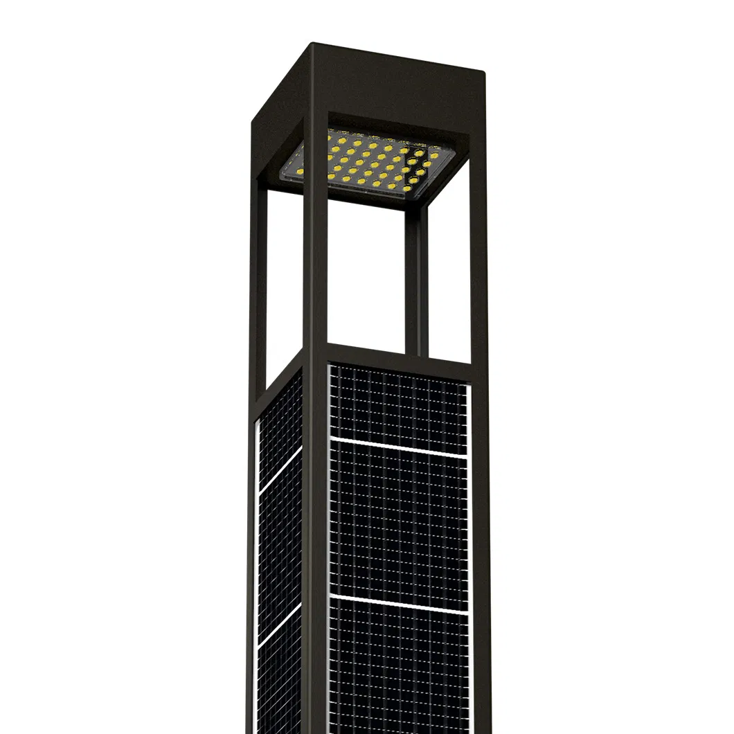 600mm 10W 15W ضوء شمسية للحديقة مقاوم للماء IP65 مصباح LED لمسار الحديقة مع لوحة شمسية مدمجة للإضاءة في الفناء والممر والباحة والمناظر الطبيعية