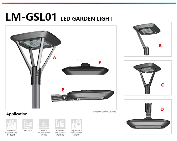 مصباح عمود حديقة حديث بتقنية LED لمواقف السيارات التجارية