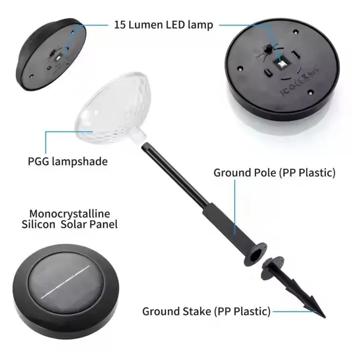 نمط جديد RGB IP65 ضوء حديقة خارجي LED شمسي مقاوم للماء للإضاءة المناظر الطبيعية والأرض
