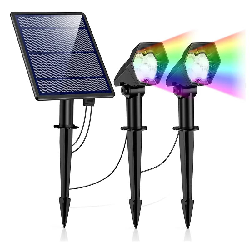 أضواء حائط شمسية خارجية LED RGB للحديقة المنزلية