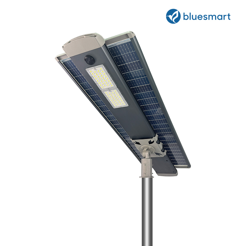إضاءة حديقة شوارع LED شمسية متكاملة في الهواء الطلق IP65 60W مصابيح شوارع تعمل بالطاقة الشمسية
