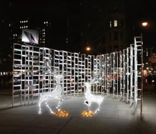 3D زينة عيد الميلاد في الشارع حديقة المنزل أضواء مثبتة على الأعمدة إضاءة LED زخرفة