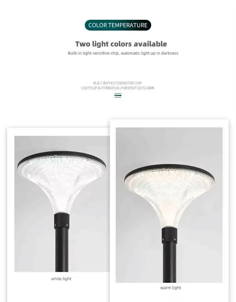 إضاءة حديقة LED مقاومة للماء فاخرة