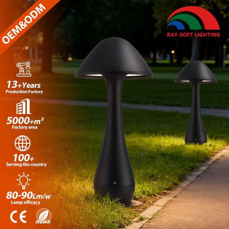 مصباح أرضي من الألمنيوم بتقنية LED IP65 مصنف للاستخدام الخارجي في حديقة الفيلا والفناء والمناظر الطبيعية، مصباح فطر للحديقة