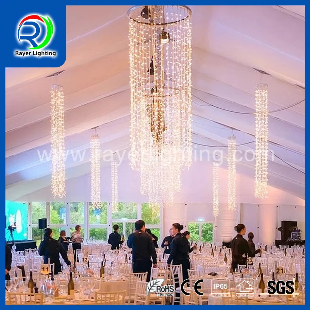 أضواء ستائر LED خضراء معتمدة تجارياً لعيد الميلاد لأغراض الحدائق