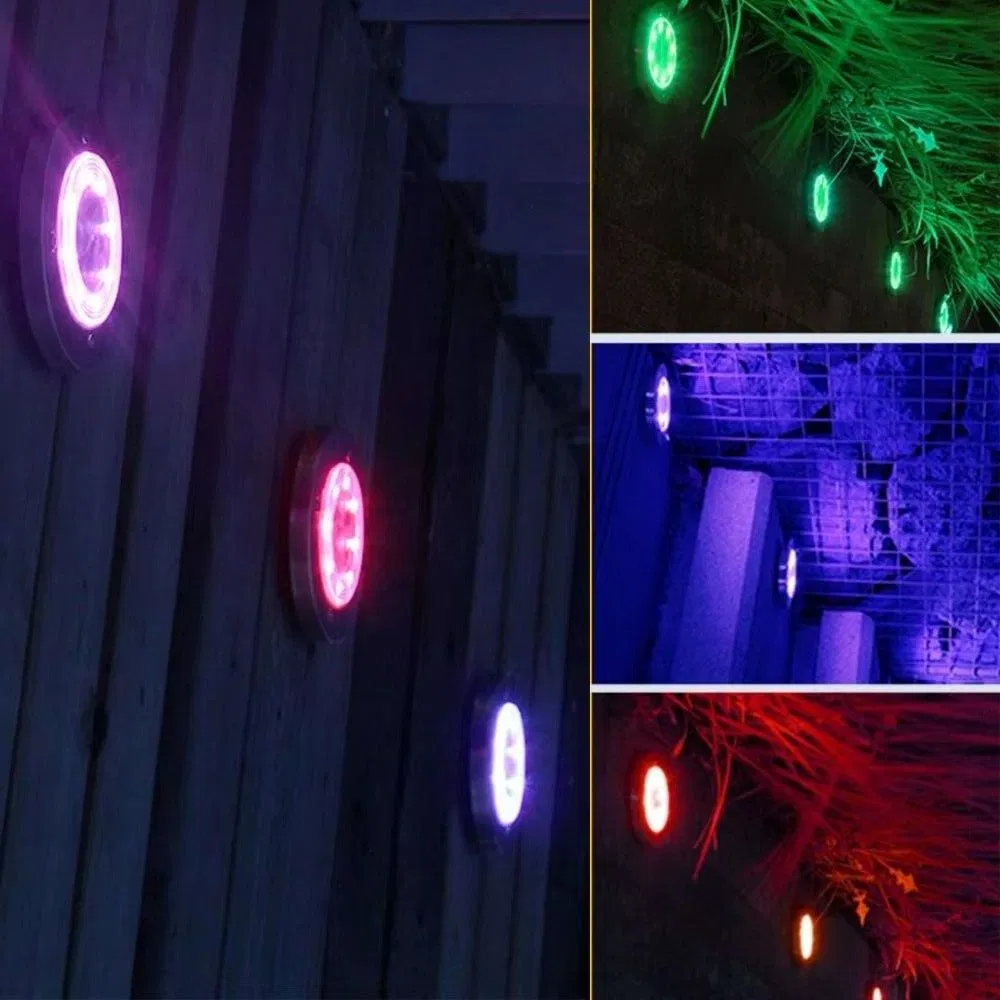 مصباح أرضي شمسي مزخرف للحديقة مضاء لأرضية الفناء أقراص LED