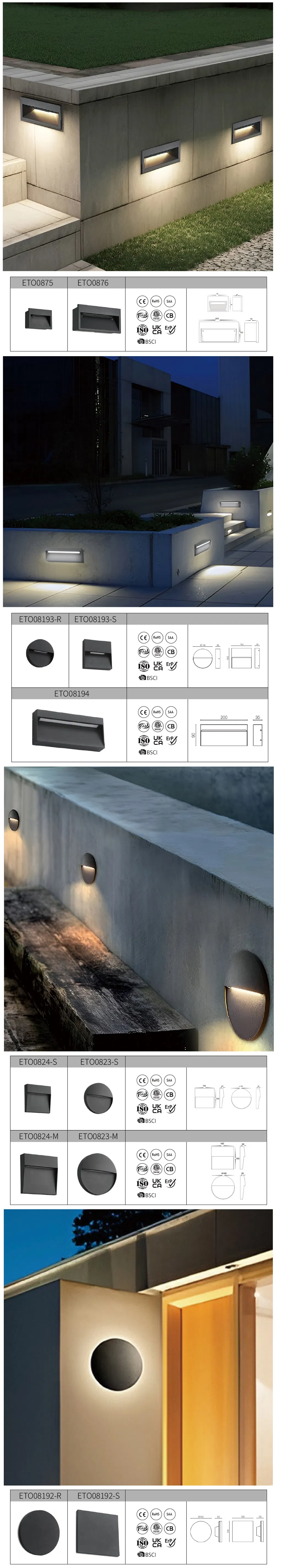 ضوء حائط خارجي ذكي بتغيير الألوان RGB IP65 LED للحديقة