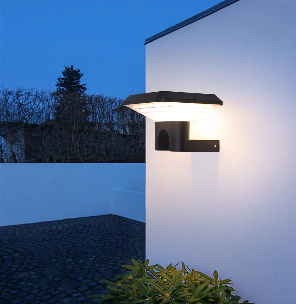 مصباح حائط شمسي LED من الألمنيوم بتصميم عصري للحديقة والشرفة والفيلا