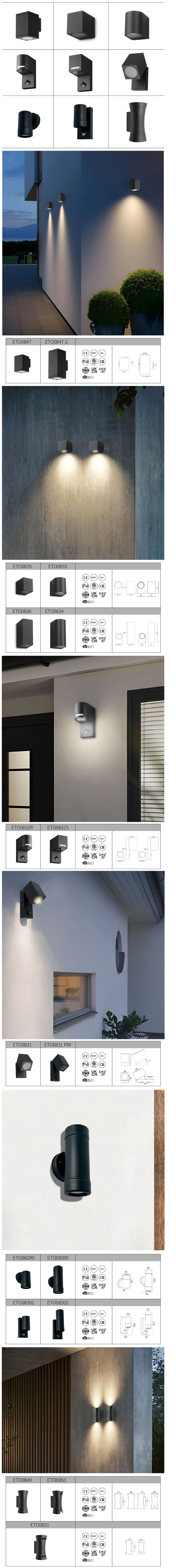 ضوء حائط خارجي ذكي بتغيير الألوان RGB IP65 LED للحديقة