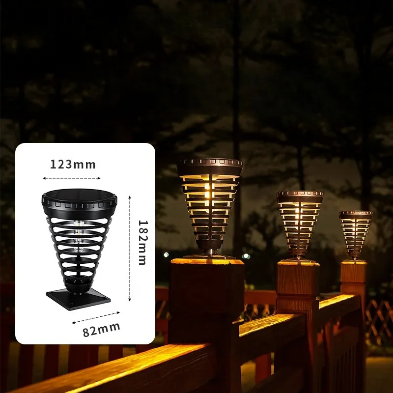مصباح حديقة LED شمسي مقاوم للماء IP65 للإضاءة الأرضية العالية لتزيين الفيلات والحدائق والمنتزهات