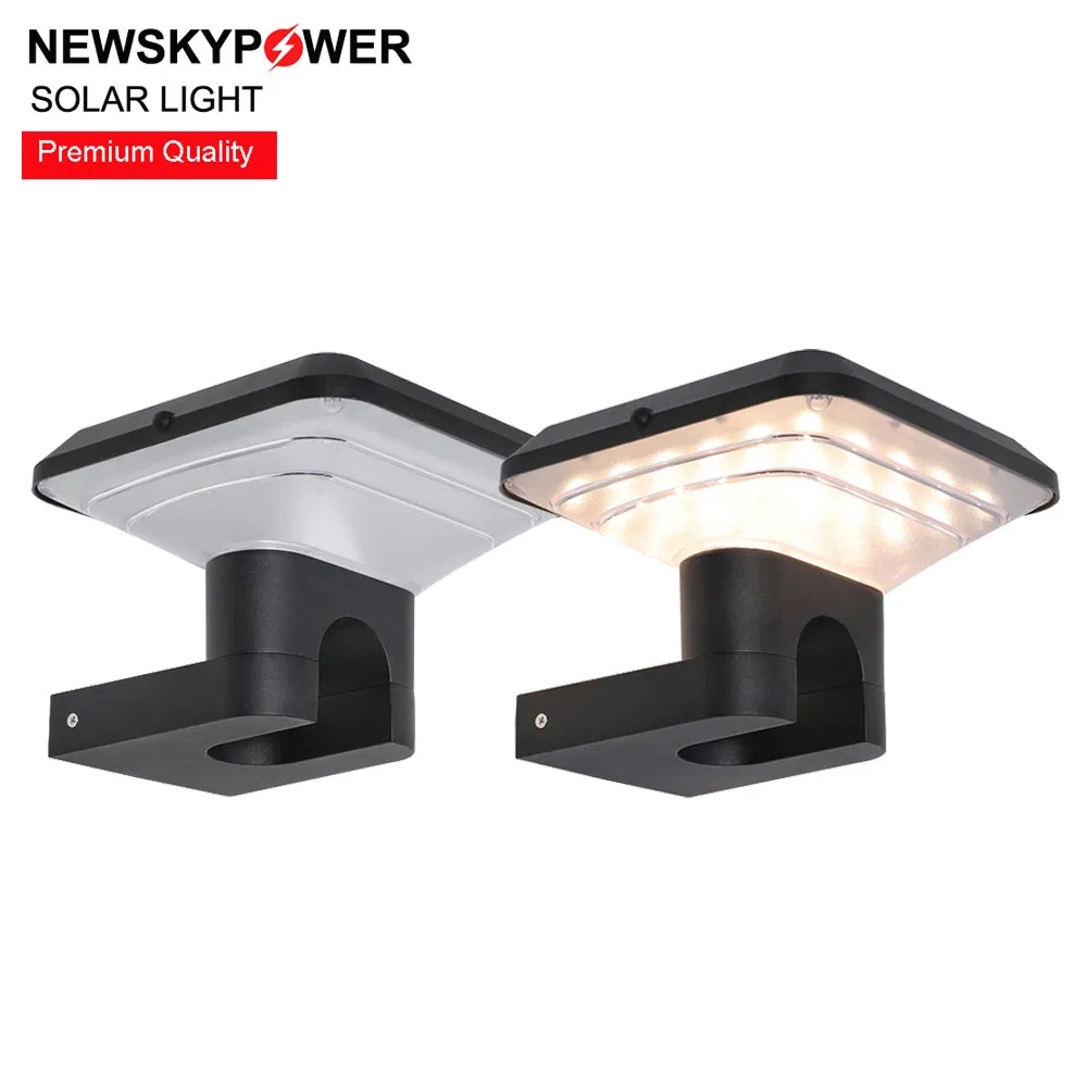 مصباح حائط شمسي LED من الألمنيوم بتصميم عصري للحديقة والشرفة والفيلا