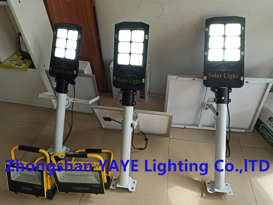 مصنع الطاقة الشمسية في الصين من الألمنيوم 2000/1000/800/600/500W/400/300/200/100W مستشعر LED IP66 شارع خارجي متكامل مع كاميرا مصباح حديقة LED COB من ABS مصباح فيضان على الجدار للطريق
