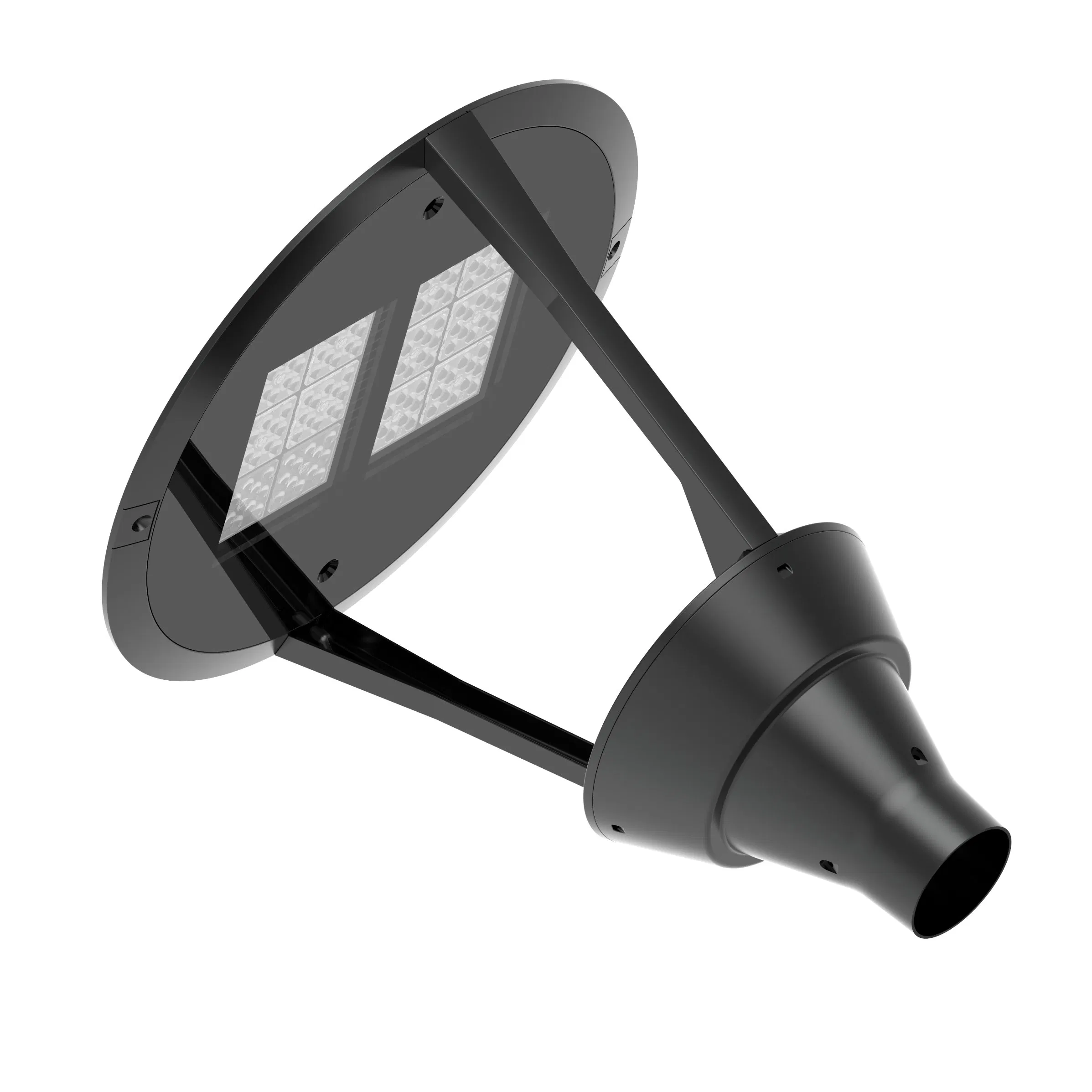 ضوء قمة العمود LED من الألومنيوم المصبوب 30W 40W 60W 90W تركيبة إضاءة الحدائق المثبتة على العمود