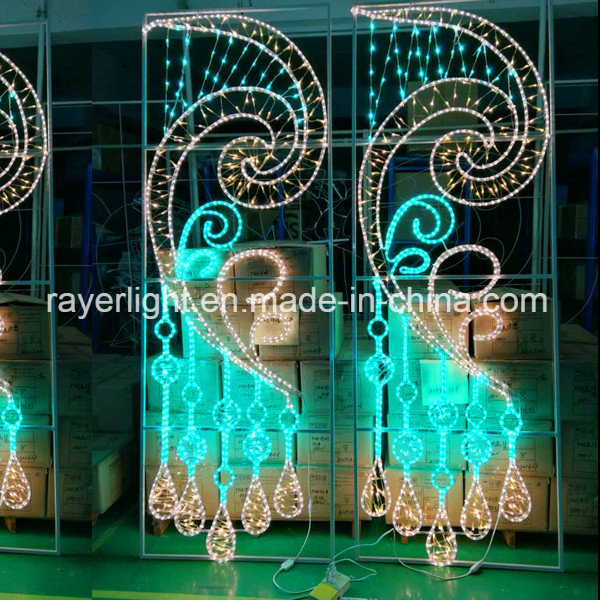 3D زينة عيد الميلاد في الشارع حديقة المنزل أضواء مثبتة على الأعمدة إضاءة LED زخرفة