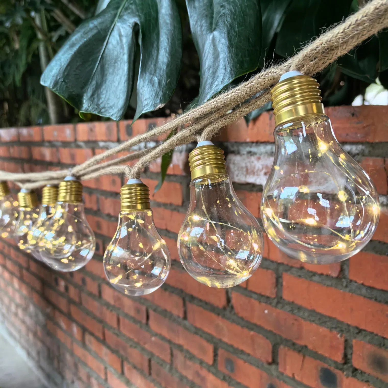 IP65 ضوء شريط LED من خيوط القنب الشمسية الملونة للخارج لتزيين الحدائق والحفلات، ضوء معلق عتيق