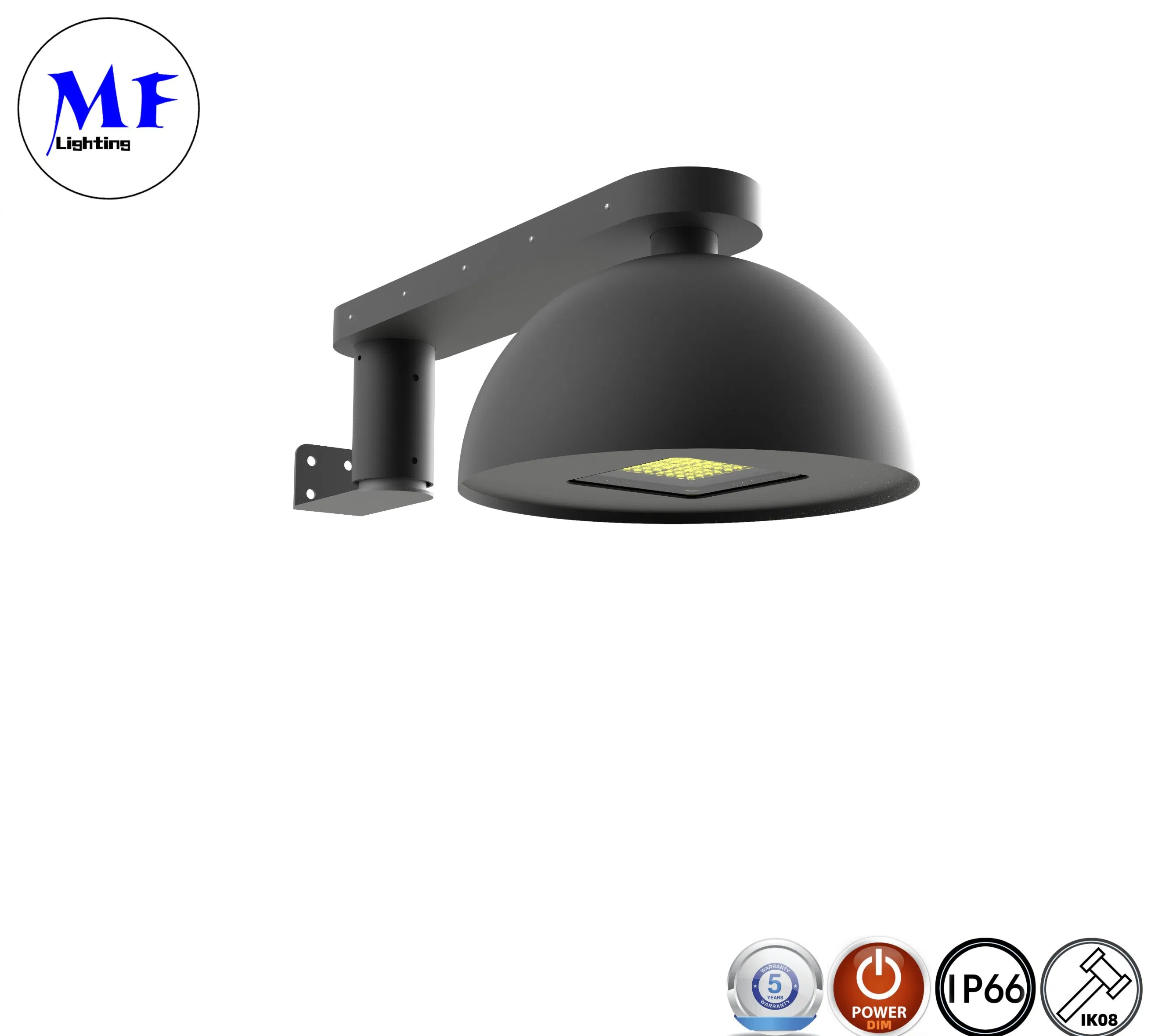 سعر المصنع Ra>80 Ik08 IP65 مقاوم للماء مقاوم للعوامل الجوية 130lm/W 50W 60W مصباح شارع LED للحديقة مع حبل معلق مثبت على الحائط أو العمود