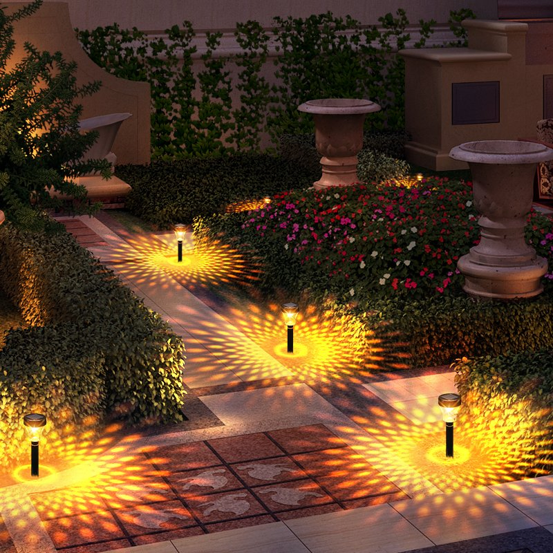 ضوء زينة LED مدمج يعمل بالطاقة الشمسية لحديقة، فناء، ساحة، ممر، ممر سيارة، ضوء مسار من الألمنيوم للباحة