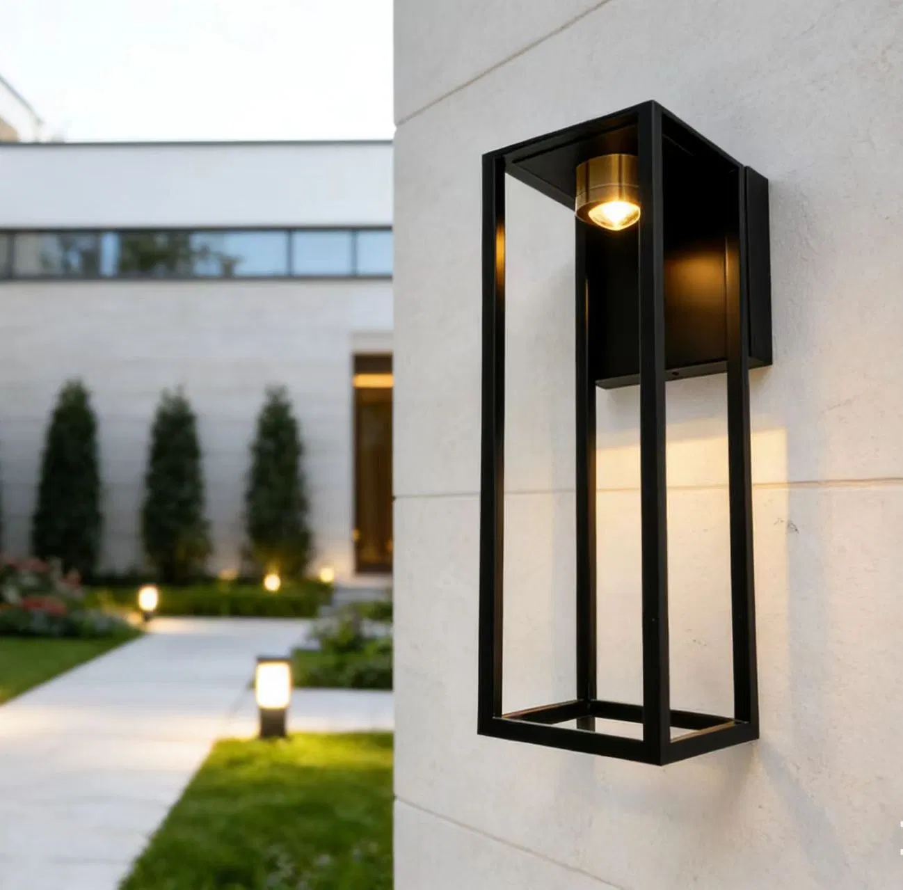إطار هندسي بسيط مصباح جدار خارجي حديث بسيط مقاوم للماء LED