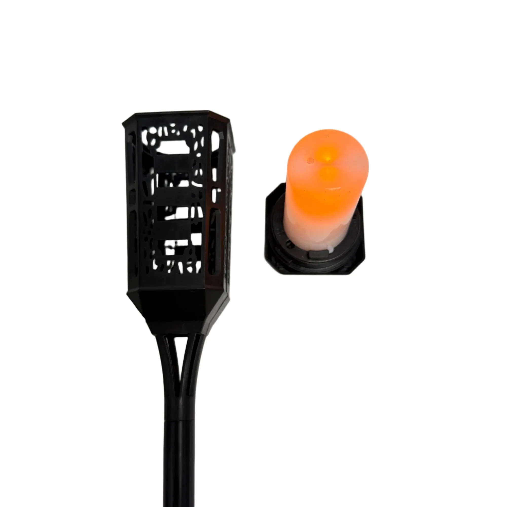 مصباح LED مزخرف يعمل بالطاقة الشمسية على شكل لهب لتزيين الحدائق مع دعامات أرضية