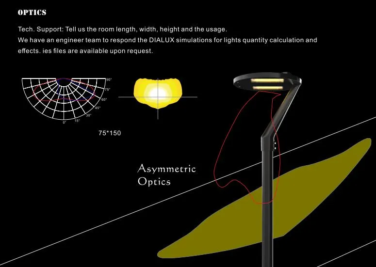 مصباح حديقة دائري LED للإضاءة الخارجية 80W إضاءة المناظر الطبيعية