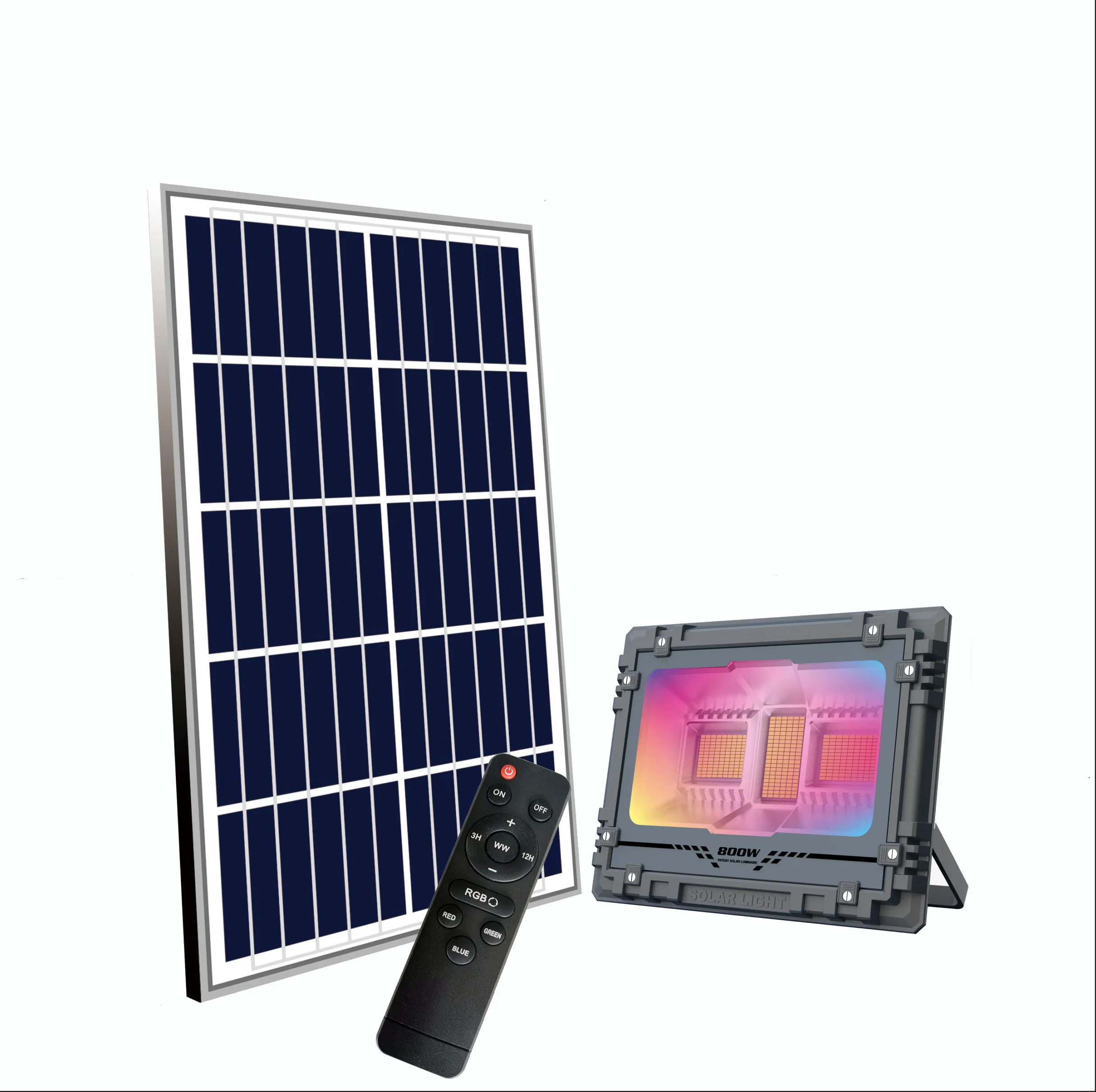 IP65 ضوء حديقة خارجي يعمل بالطاقة الشمسية مقاوم للماء مع تحكم عن بعد ضوء فيض LED بالجملة مع RGB
