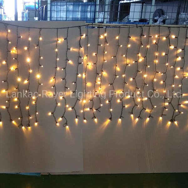أضواء ستائر LED خضراء معتمدة تجارياً لعيد الميلاد لأغراض الحدائق