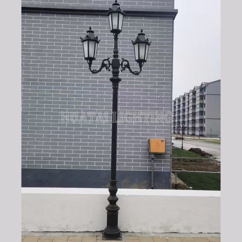 مصباح حديقة LED خارجي من الألمنيوم الجديد على الطراز الأوروبي الفيكتوري 2m 3m 4m
