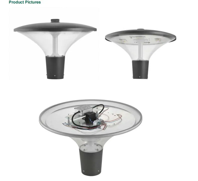 مصباح خارجي LED من الألمنيوم المصبوب P65 مقاوم للماء 30W 40W 60W 90W إضاءة حديقة مثبت على عمود للفناء