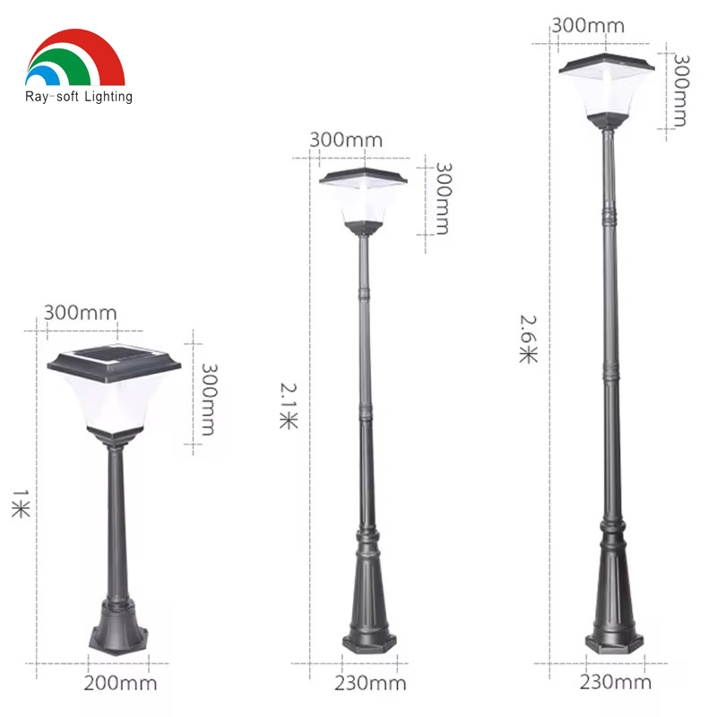 ضوء حديقة شمسي كلاسيكي بتقنية LED SMD الموفرة للطاقة