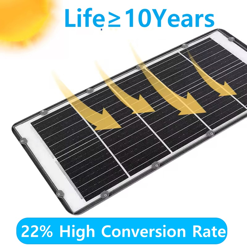 مصباح الشارع الشمسي التجاري من الألمنيوم مع مستشعر الحركة 300W 400W 500W للإضاءة الخارجية للطريق والحديقة والمنتزه