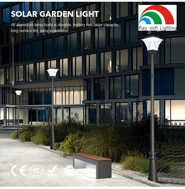 ضوء حديقة شمسي كلاسيكي بتقنية LED SMD الموفرة للطاقة